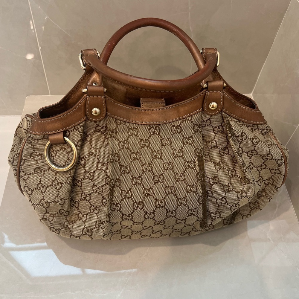 Authentic Gucci Sukey Brown/Bronze Bag - Picture 3 of 11